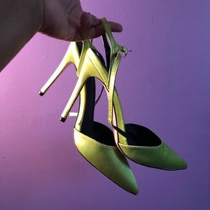 ASOS Lime Green ankle strap pumps